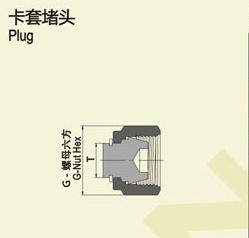 不锈钢卡套闷头六角堵头卡套接头外六角堵头