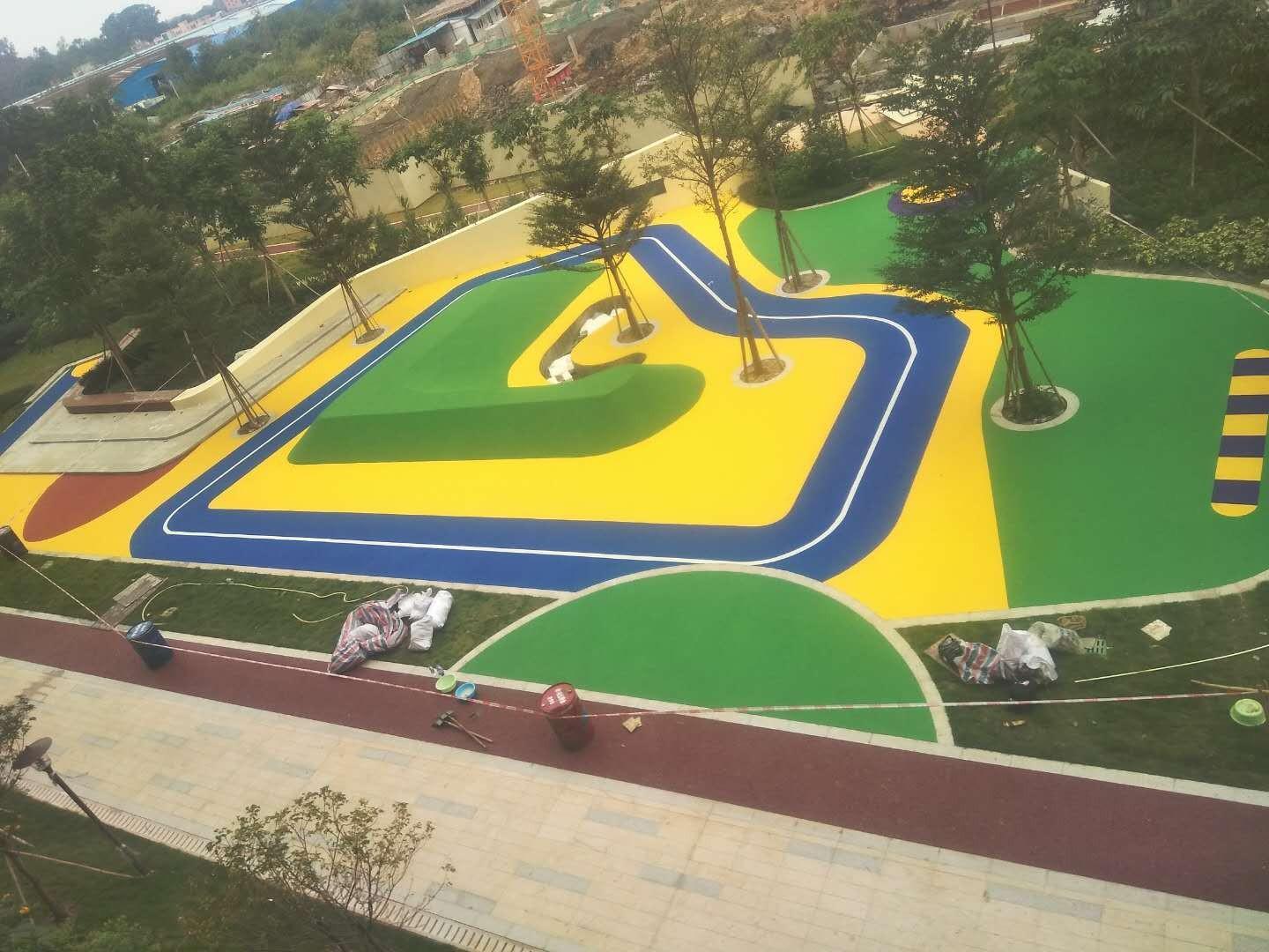 epdm橡胶地垫彩色塑胶面层防滑防褪色儿童游乐区黄色地坪