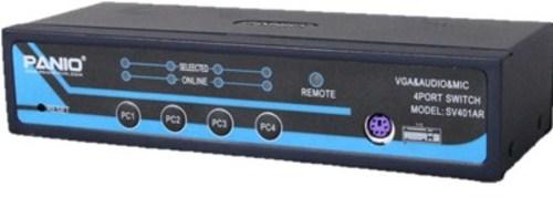 4口VGA音视频切换器 带遥控切换,含音频麦克风SV401AR
