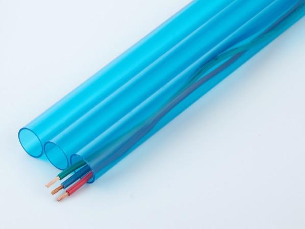PVC透明红蓝线管批发厂家,电工套管,材通管业