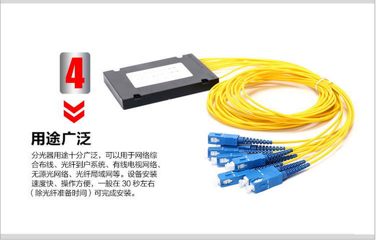 SC接口PLC盒式1分8分光器 平面波导型1分8盒式光分路器