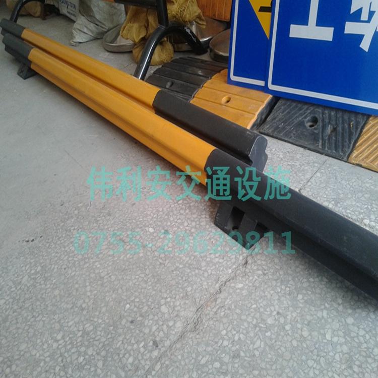 定制 深圳交通设施生产厂家批直销2米8字钢管车轮定位器挡车器 挡轮杆