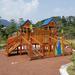深圳小区儿童游乐场木质组合玩具 花梨木组合滑梯