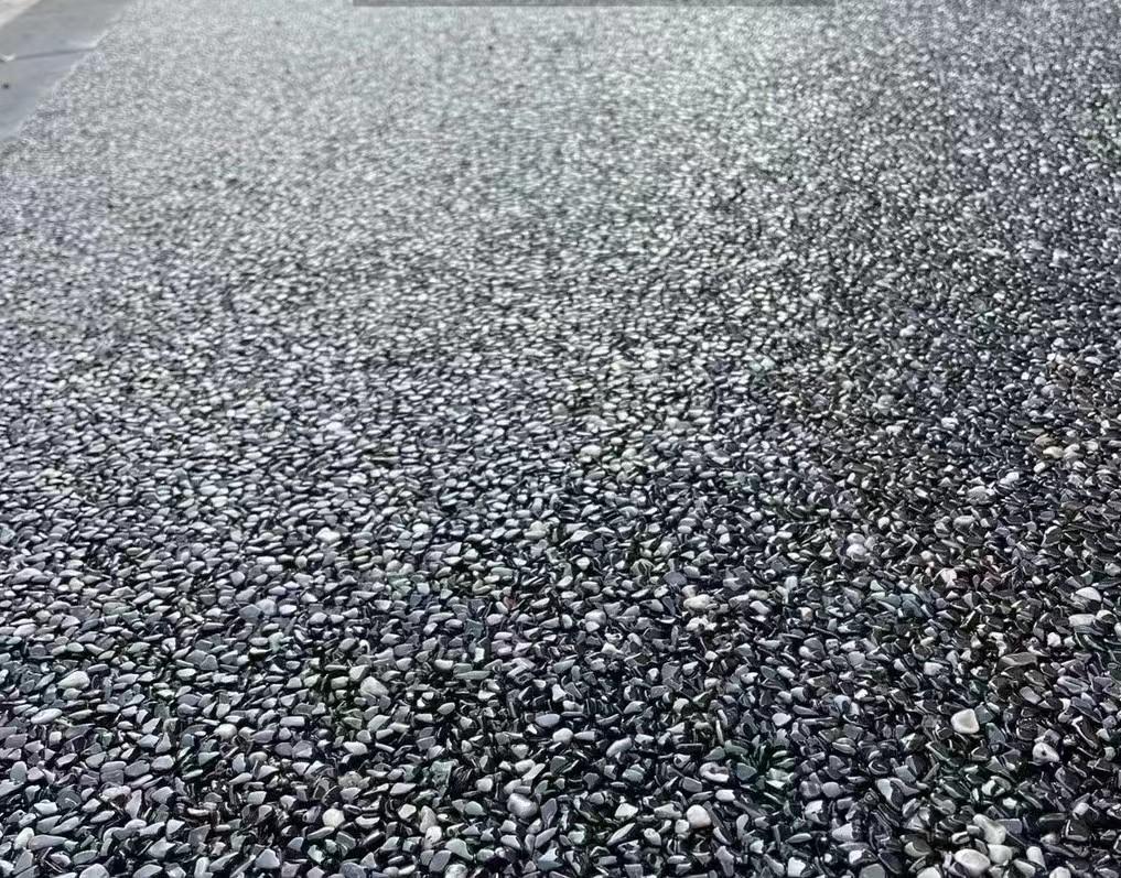 上海透水胶粘石地坪米黄色胶粘石路面施工
