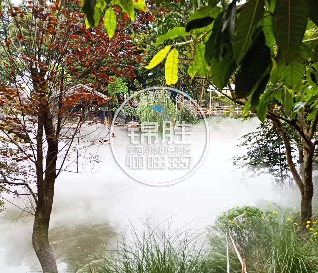 成都华阳酒店喷雾造景园林喷雾景观