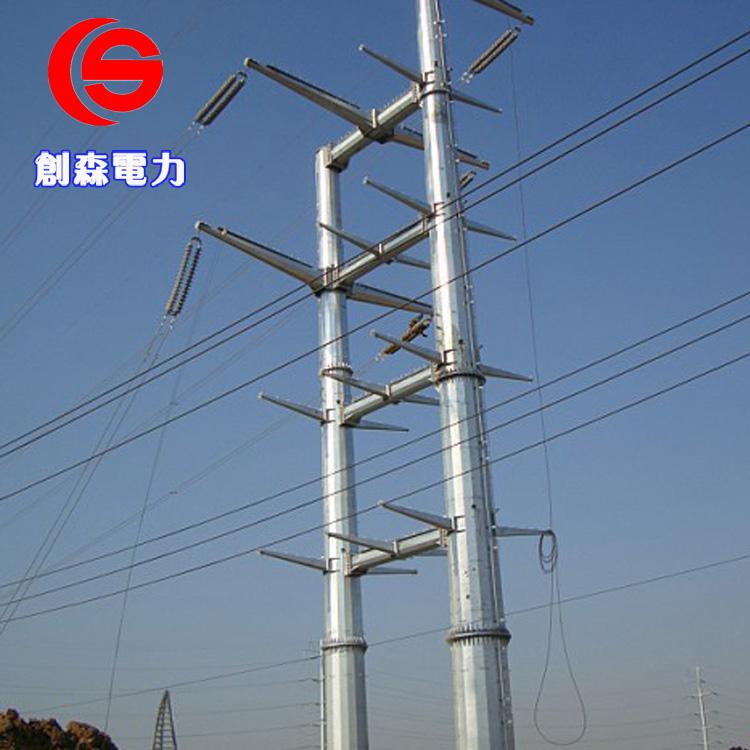 质优价廉35KV输电线路钢管杆 单回路转角杆价格 连接电力钢杆