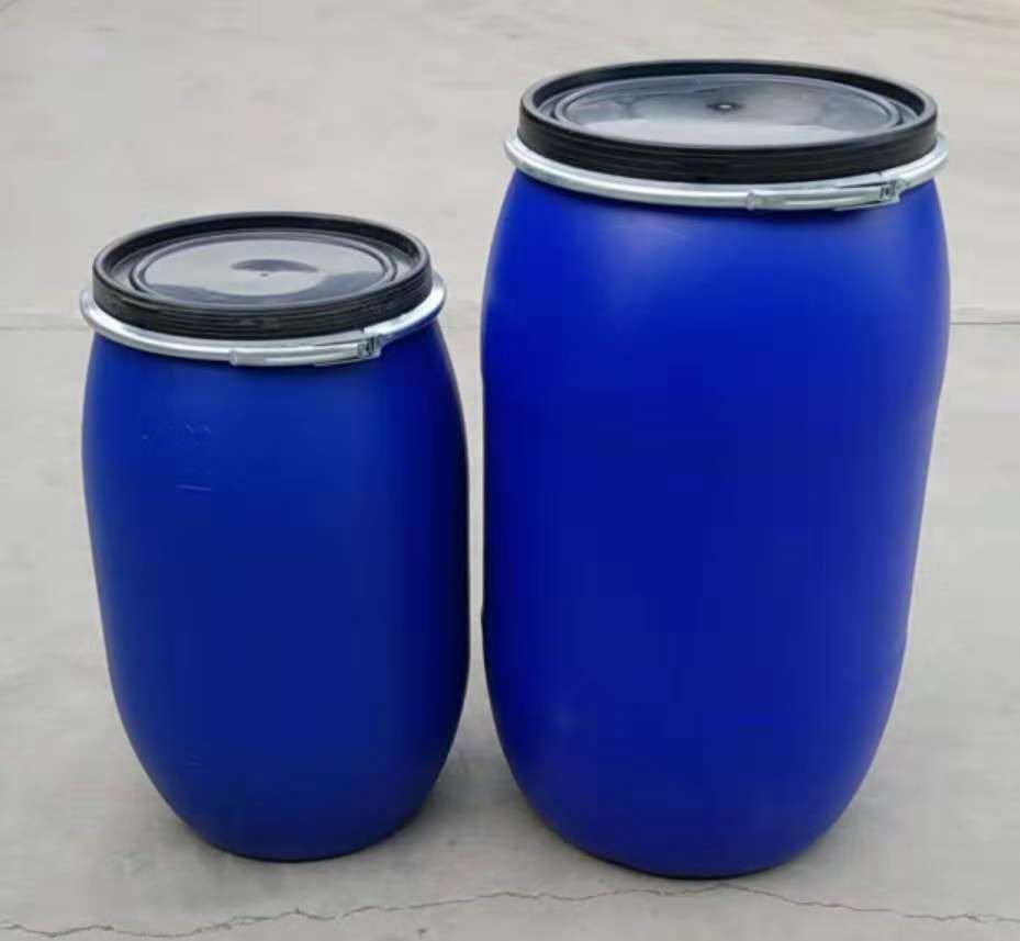 新利125升法兰塑料桶125升铁箍广口塑料桶