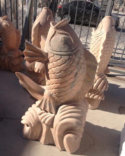 动物雕塑石雕鱼制作石雕鱼