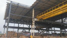 上海电厂飞机库重型钢结构框架屋盖工程制作
