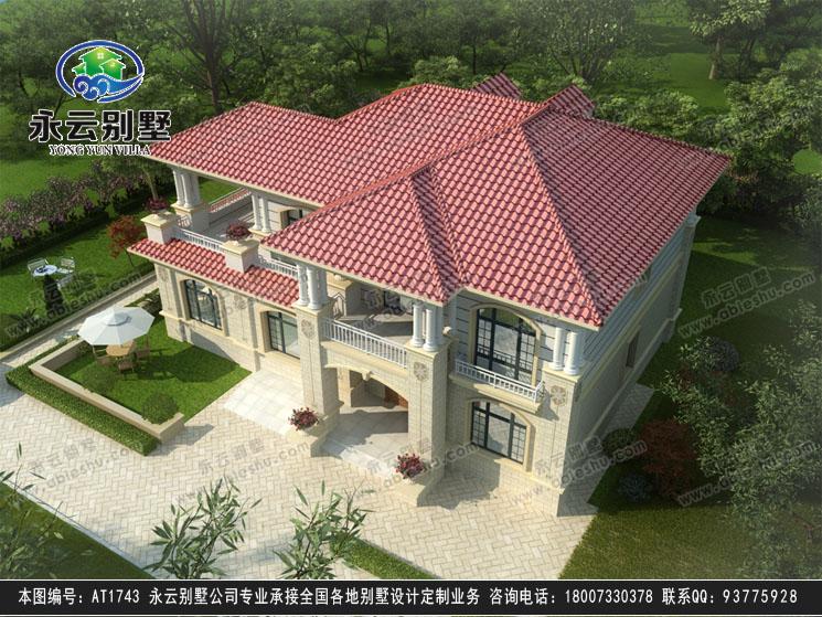 永云别墅AT1743豪华大气二层带堂屋别墅设计图纸16.2mx10.8m