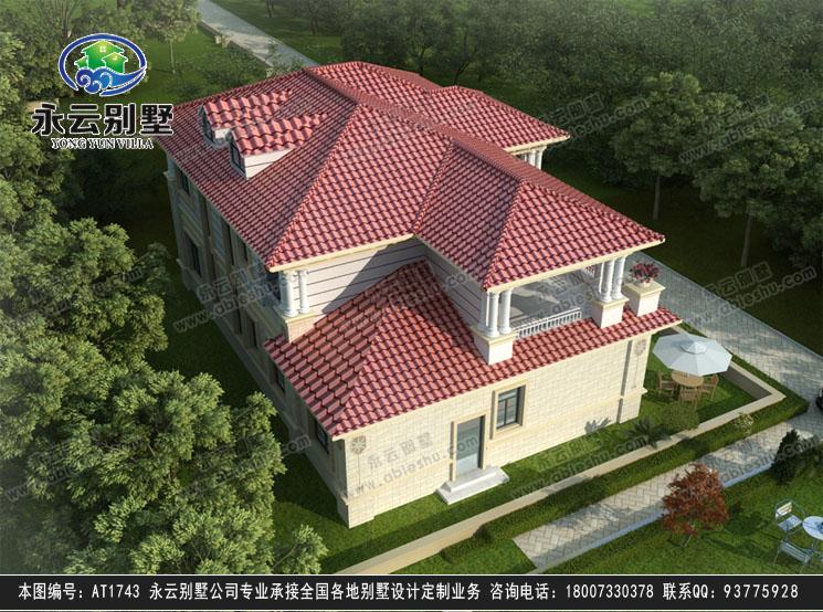 永云别墅AT1743豪华大气二层带堂屋别墅设计图纸16.2mx10.8m
