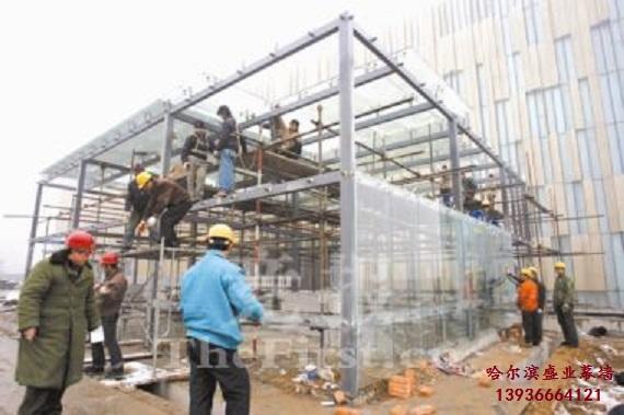 哈尔滨车道雨棚玻璃幕墙工程