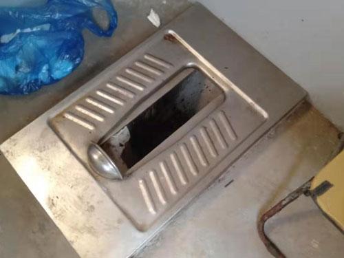 旱厕用大小便分离式（带盖）不锈钢蹲便器