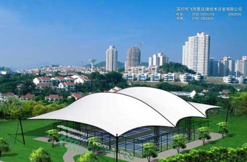 天津车棚膜结构设计，陕西体育场看台主席台膜结构工程，武汉飞雨膜结构公司