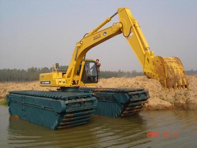 德宏市水路挖掘机改装出租水陆挖机出租