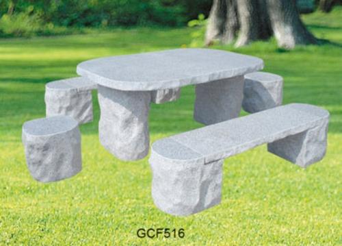 灰白色花岗岩桌子长凳GCF516
