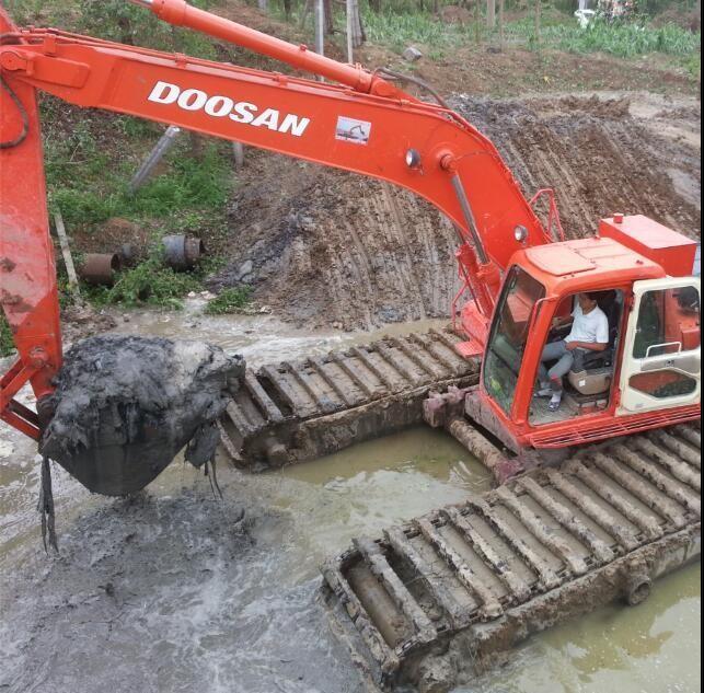 湿地沼泽挖掘机出租水挖打桩机租赁改装