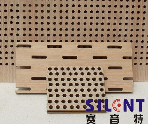 赛音特木质穿孔复合吸音板|纤维墙面吸音板|吸音装饰板|河南吸音板厂|声学材料|吸声板