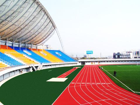 武汉江夏区体育场地施工