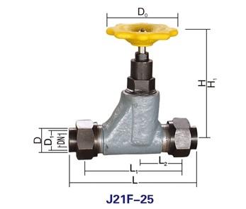 J21F、J24F钢制氨直通、直角截止、节流阀