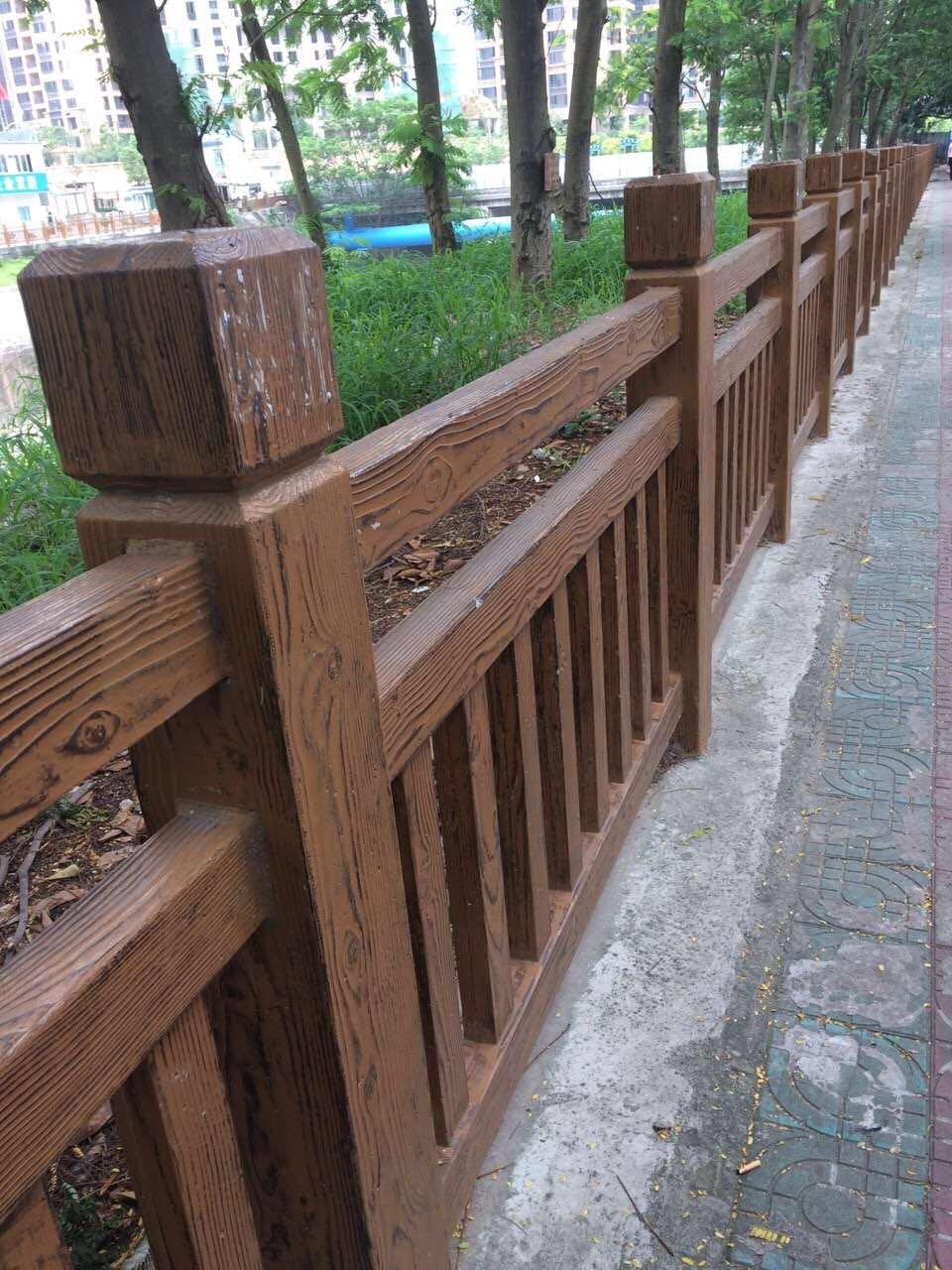 承接户外仿木护栏安装水泥仿木地板