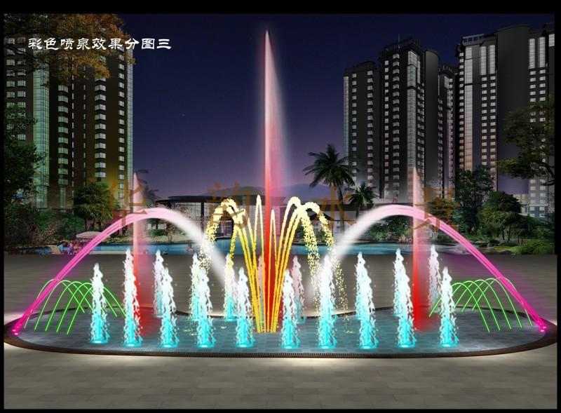 广场彩色旱式水景喷泉设备