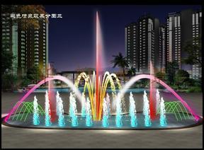 广场彩色旱式水景喷泉设备