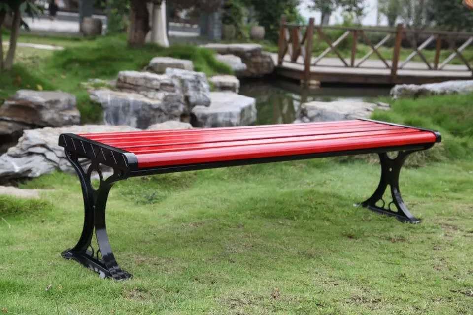 中卫塑木园林座椅厂家定做防腐木公园休闲凳