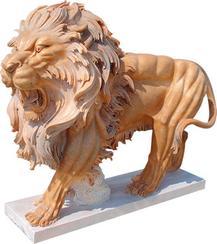黄色大理石狮子雕刻MGL048