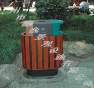 果皮箱HY-4155|垃圾桶|不锈钢垃圾桶|果皮箱|钢木垃圾桶|分类垃圾桶|环卫设施|灏逸景观