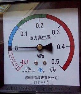 贝斯特灭菌炉真空压力表，方形压力表96*96，-0.1-0.3MPA,Y100ZTF
