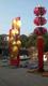 阜阳旅游区文化不锈钢灯笼雕塑 金属小型伞摆件