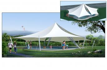 白色帆布造型，帐篷膜，遮阳挡雨棚