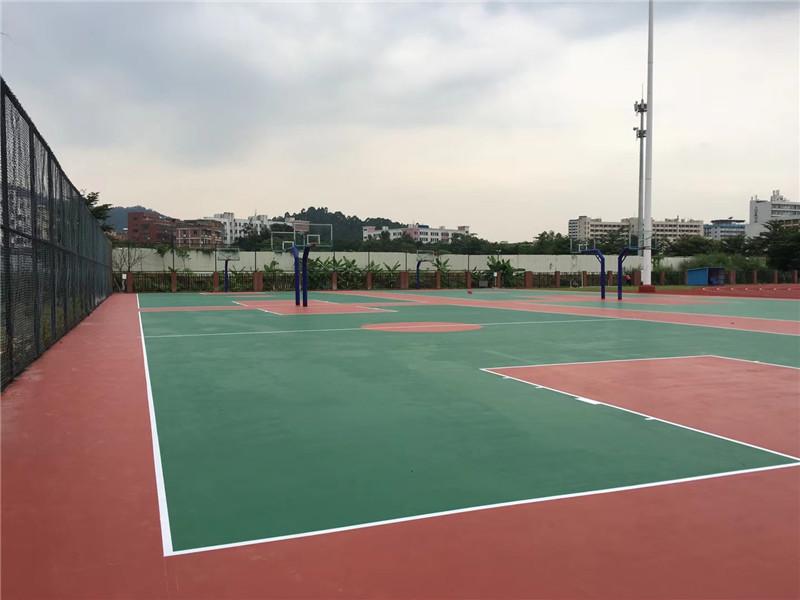 广州新国标硅PU塑胶篮球场施工建设材料生产厂家