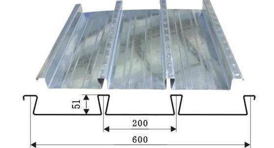 钢结构建筑模板楼承板YX51-200-600