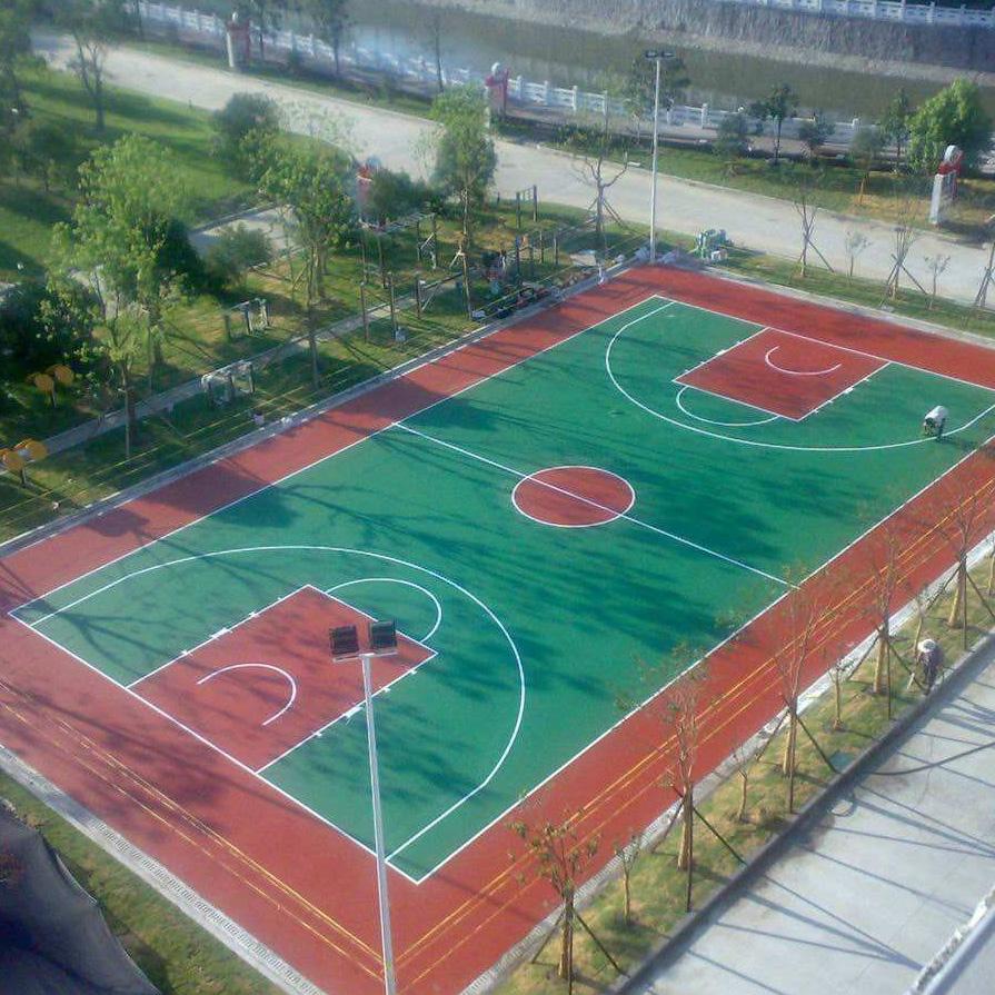 社区公园丙烯酸篮球场地垫 硅PU球场