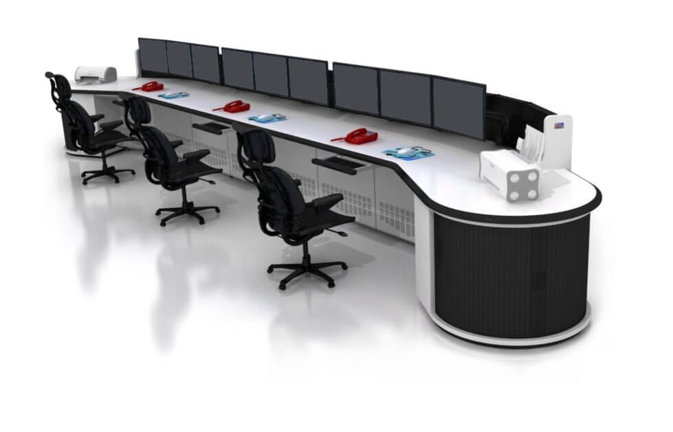 监控台控制台操控台控制中心弧形办公桌调度指挥多媒体电脑桌定制