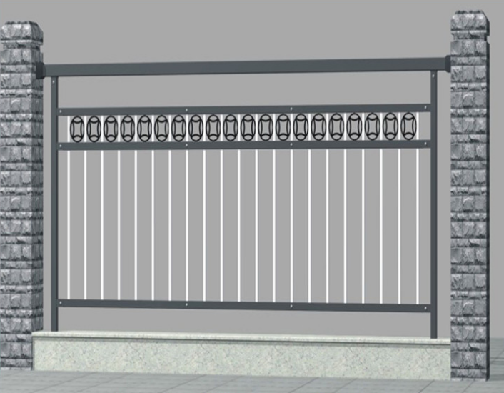 供应园林铁围墙，锌钢护栏图片