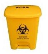 品名：医疗垃圾桶，医院脚踏垃圾桶，黄色翻盖垃圾桶