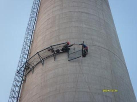 亳州水泥烟囱安装转梯平台施工