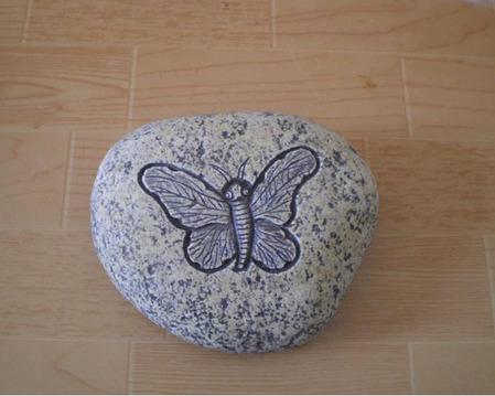 自然石仿古雕刻蝴蝶，13-15cm长