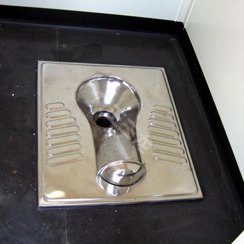 环保厕所用不锈钢蹲便器 宽板设计 节水型