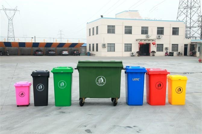 宝鸡绿色塑料垃圾桶批发厂家，凤翔240L带轮塑料垃圾桶结实耐用