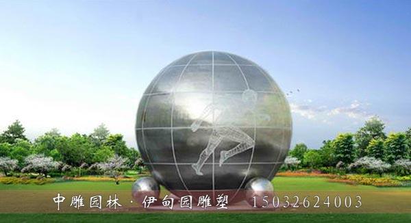钢结构圆球雕塑不锈钢封闭式地球仪雕塑石家庄不锈钢雕塑公司