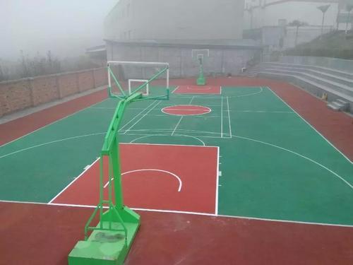 成都塑胶篮球场材料，成都标准塑胶篮球场安装公司