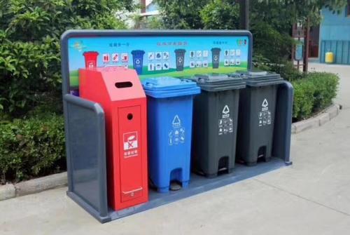 陕西西安新型垃圾分类投放亭，生活垃圾分类桶带分拣台