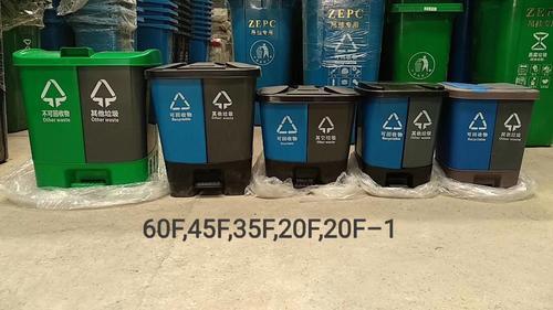 西安四种颜色分类的小区塑料垃圾桶批发厂家