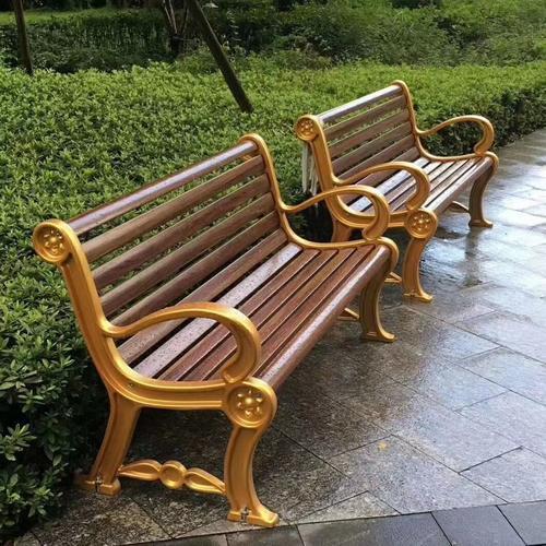 北京铸铁公园椅压铸铝休闲椅厂家供应塑木园林座椅
