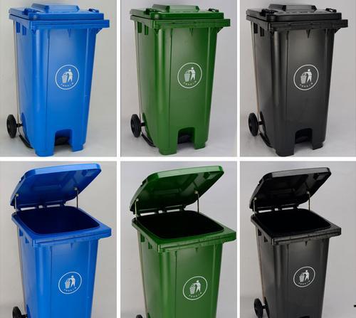 西安四种颜色塑料垃圾桶实现垃圾不落地城市更美丽