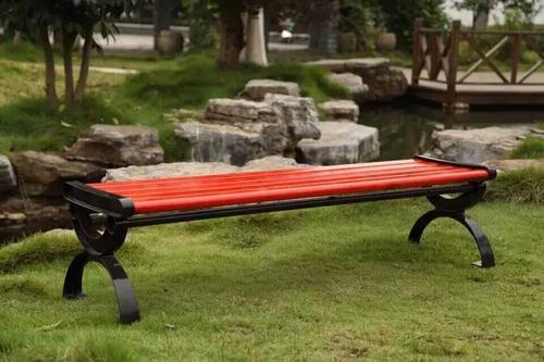 山西太原木塑园林椅厂家定制黑色铸铝公园休息长椅